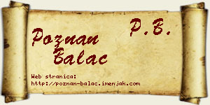 Poznan Balać vizit kartica